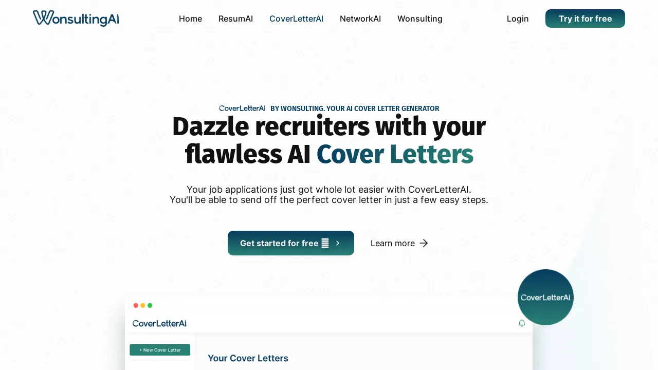 CoverletterAI by Wonsulting BestofAI